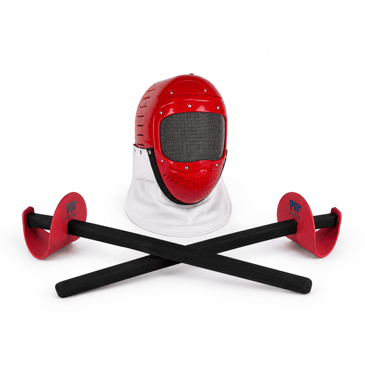 Leichte Kinder-Fechtmaske und Schaumstoffsäbel für Mini-Musketiere.